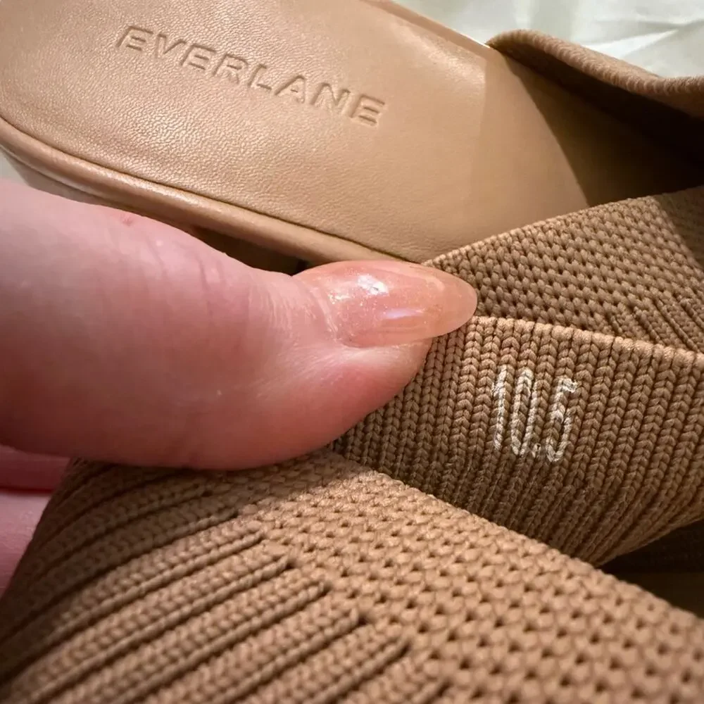 Everlane Glove Mule ReKnit Blush Tan Block Heel Sandal Size 10.5 New Without Box - Picture 7 of 8